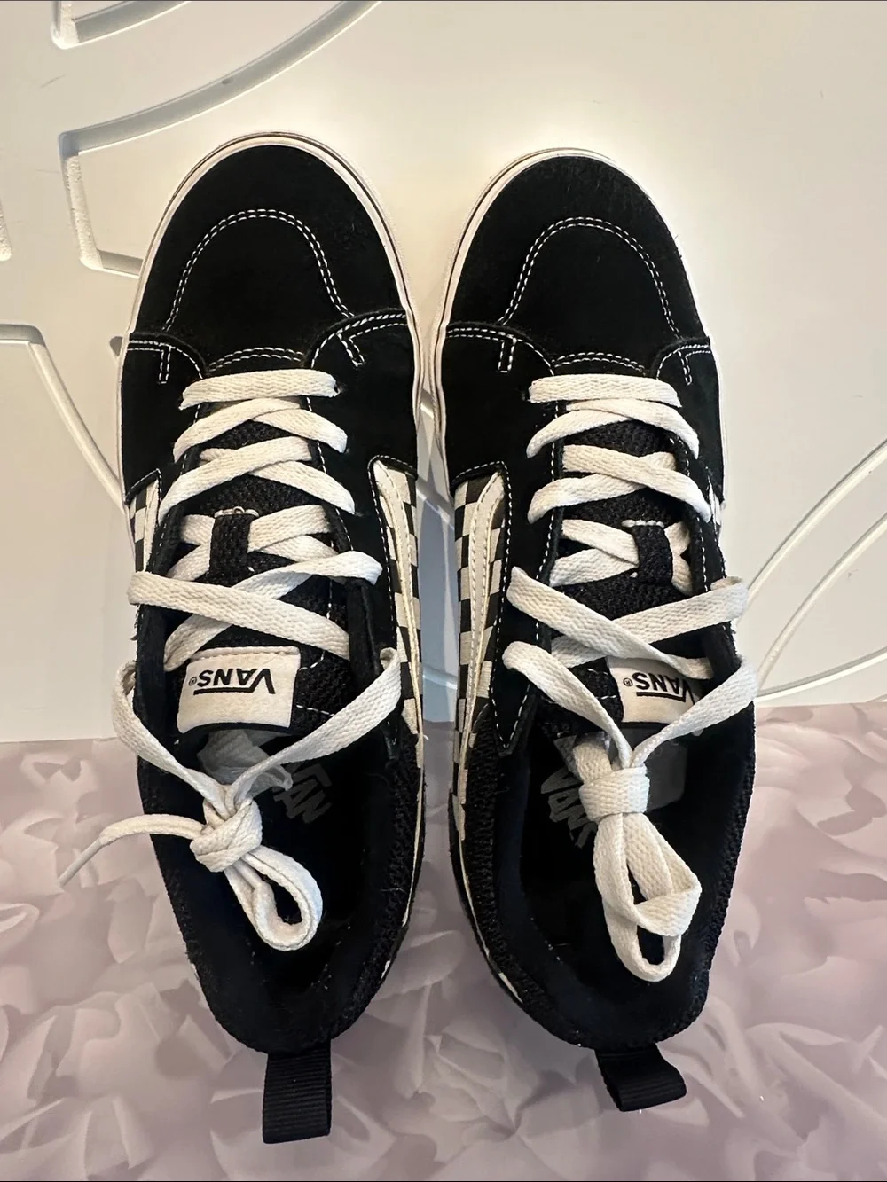 Vans Kids Black & White Checkerboard Skate Sneakers